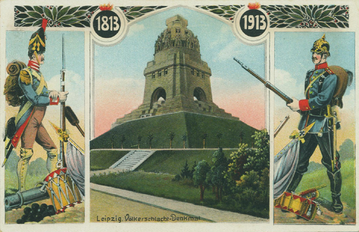Historische Postkarte zur Leipziger Völkerschlacht