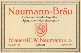 Plagwitz, Brauerei Naumann, Anzeige von 1927